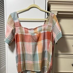 Colorful Plaid Women's Blouse